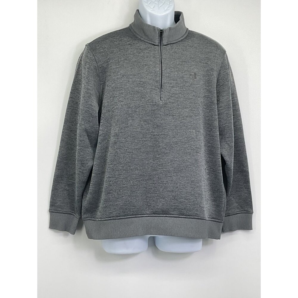 Under Armour Mens Gray 1/4 Zip Pullover Sweatshirt Size L